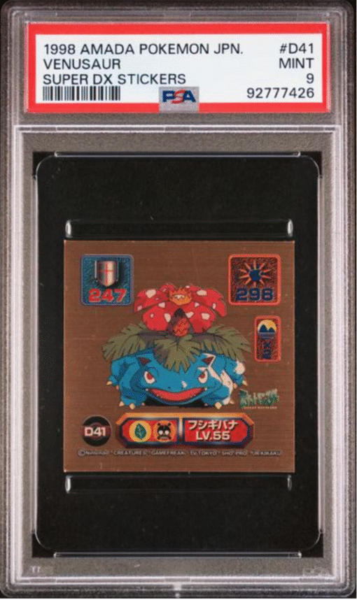 1998 AMADA POKEMON JAPANESE SUPER DX STICKERS #D41 VENUSAUR SUPER DX STICKERS PSA 9